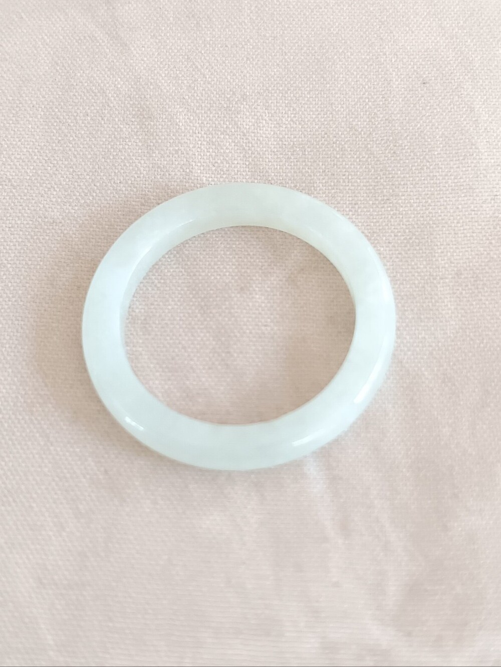 Classic Light Blue Jade Band Ring Size 6 - Women’s Minimalist Jewelry - Picture 3 of 4